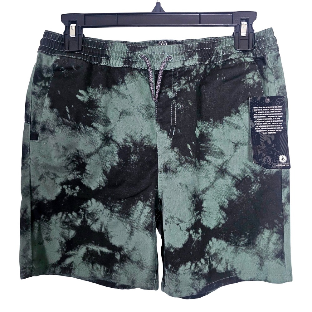 Volcom Frickin Mix EW Shorts Boys Large Green Black Tie Dye New Street  Skate